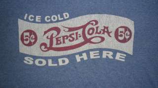 PEPSI COLA SHIRT retro Soda Fountain Ice Cold Sold Here  