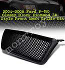 04 08 Ford F 150 Euro Black Finish Diamond 3D Style Front Mesh Grille 