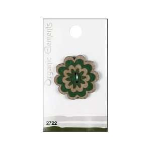  Blumenthal Button Organic Elements Green/Light Tan 1pc (3 