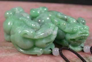   100% Natural A Jade jadeite pendant Dragon Pi Xiu Coin 338249  