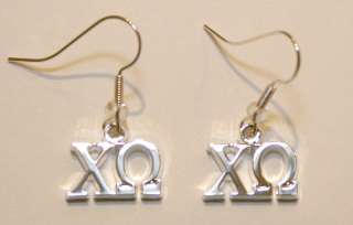 NEW Chi Omega   Silver Lettered Earrings Jewlery  