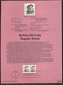 2177 BUFFALO BILL CODY 1988 Souvenir Page  