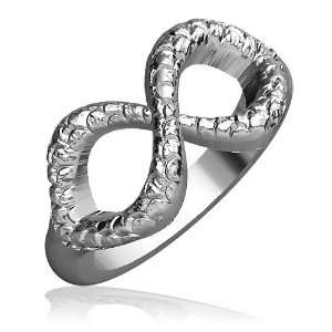 Infinity Ring with Reptile Infinity, Scale#2, 10mm in Sterling Silver 
