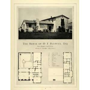  1926 Article O. J. Barwick Los Angeles Home Henry Withey 