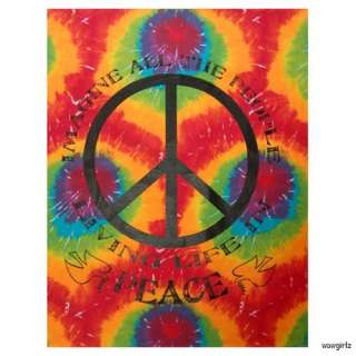TAPESTRY   TIE DYE   40X45   PEACE SIGN  