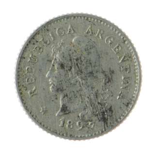 1897   Argentina   10 Cents Centavos   Dime Coin   SKU# 2513  