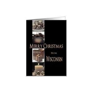 com Wisconsin State specific Merry Christmas card Winter collage Card 