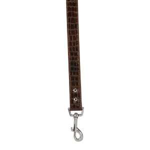   Croco Dog Lead with Nickel Plated Clip, 4 Feet, Brown