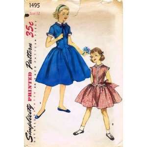 Simplicity 1495 Sewing Pattern Dress Full Skirt Size 12 
