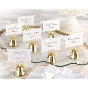  Gold Kissing Bells Place Card/Photo Holder Wedding Favors 