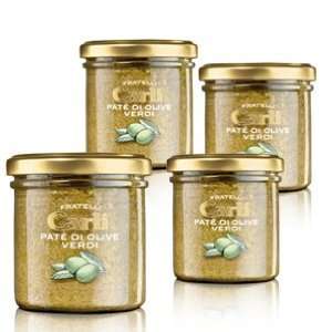 Carli Green Olive Tapenade. Four 130 Gram (4.6 oz.) jars.  