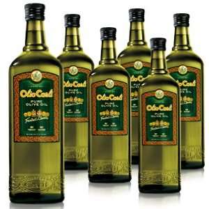 Olio Carli Pure Olive Oil. Six Three quarter Liter (Over 25 Oz Each 