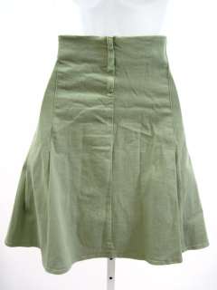 OUTLAW Green Cotton Pleated Mid Length Skirt Sz 4  