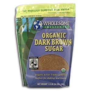 Wholesome Sweeteners Dark Brown Sugar, Organic   24 oz. (Pack of 2 
