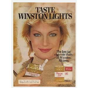  1978 Taste Winston Lights Cigarette Lady Smoker Print Ad 