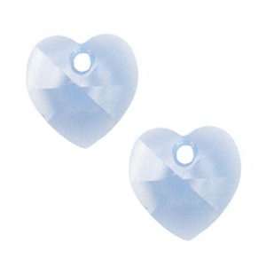 Swarovski 6202 14mm Crystal Heart Pendant Beads in Color Air Blue Opal 