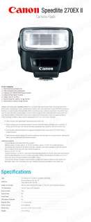 New CANON Speedlite 270EX II for Canon DSLR Cameras Flash +Worldwide 