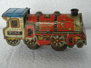 Vintage Nice Litho 2754 Mark Windup Train Engine Tin Toy  