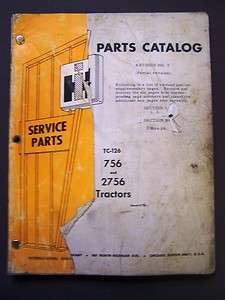 International Harvester 756 and 2756 Tractors Parts Manual  