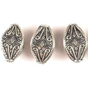  Four Faced Designer Beads (Price Per Piece)   Sterling 