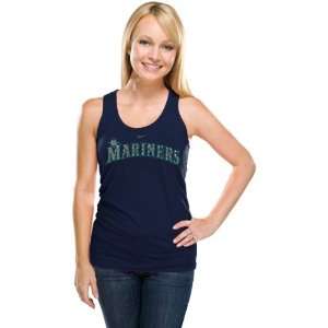    Seattle Mariners Womens Navy Bling Tank Top