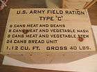WWII WW2 C Ration Wooden Crate Box Reproduction