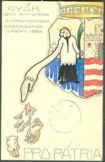 WWI Austro Hungarian Hand Painted Protest Card by Artist Schima Martos 