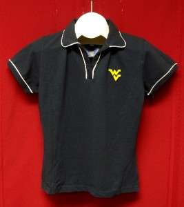 West Virginia Mountaineers womens navy blue polo shirt SMALL  