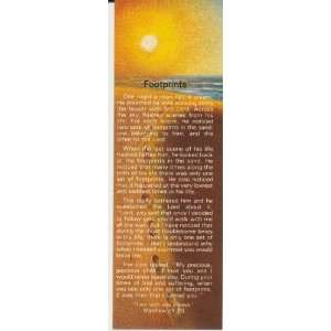  Footprints in the Sand Cardstock Bookmark 2 by 6 Inches 