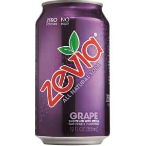 Zevia All Natural Soda, Grape, 12 oz Cans, 24 ct  Grocery 