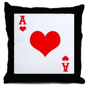  Ace of Spades Red and Black Decorative Throw Pillow, 18 