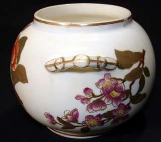 Old Royal Worcester Butterfly/Flowers Sugar Bowl c.1886  