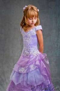 FLOWER GIRL PAGEANT PARTY HOLIDAY DRESS 2980 VIOLET SIZE 6 8  