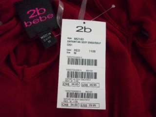 NWT Womens 2b BEBE Top SzM Red $29.95  