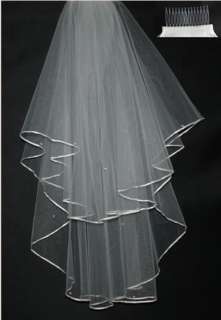 2T white wedding dress Bridal veil + comb  