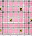 John Deere Fabric By The Fat Quarter #51 Boxer Plaid Pink Flannel