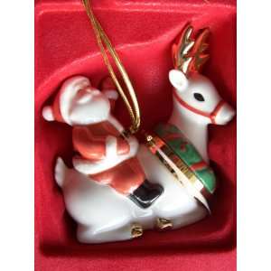  Lenox Santa & Reindeer Ornament