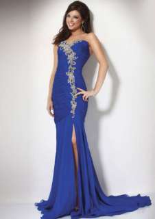 Blue Evening Gowns Cooktail Dress Prom Custom Size 2 30  
