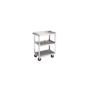     Utility Cart, (3) 15 1/2 in x 24 in Shelves SS Angle Frame, 300 lb