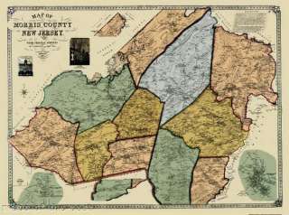 MORRIS COUNTY NEW JERSEY (NJ) LANDOWNER MAP 1853 MOTP  
