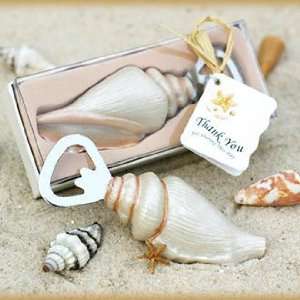  Davids Bridal Sea Shell Shaped Bottle Opener with Tag 