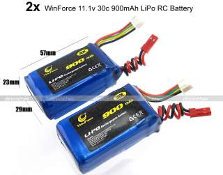 2x 30c 11.1v 900mAh 3S RC LiPo Battery AKKU Tr Trex 250  