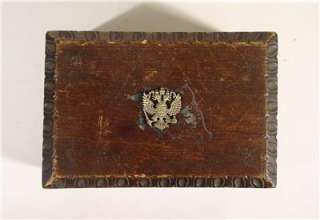   Russian Wooden Box Imperial Eagle Of Tsar Nicholas II Romanov  