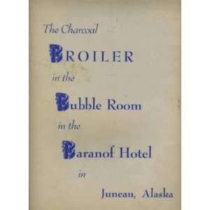   Room of Baranof Hotel Menu Juneau Alaska 1950s 