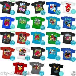 Angry Birds T Shirt Youth kids Size SM M L XL Official Licensed Funny 