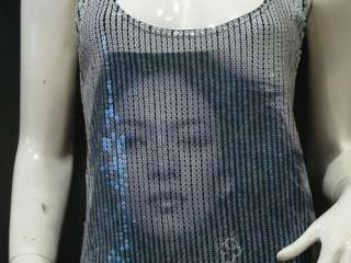 Club Party&Casual Sequin Print Vest Top&Dress Women Sz M  