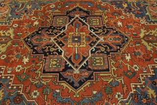   Antique 8x11 Rust Heriz Serapi Persian Oriental Area Rug Wool  