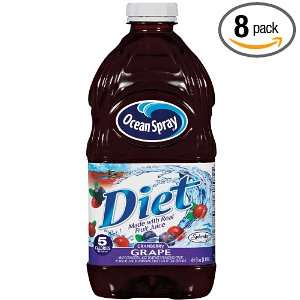 Ocean Spray Diet Cranberry Grape Juice Spray, 64 Ounce (Pack of 8 