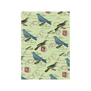  Cavallini   Birds Green   Decorative Paper   Gift Wrap 