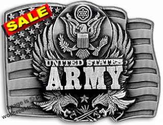LAST ONE ARMY BUCKLE EAGLE INSIGNIA MILITARY GIFT CLOSE OUT 